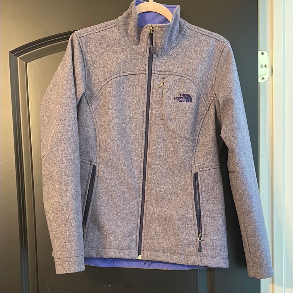 The North Face Heathered Blue Full-Zip Jacket - Picture 1 of 3